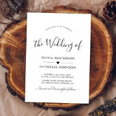 Chique moderne kalligrafie hart QR code bruiloft Kaart