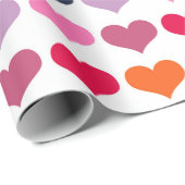 Chique moderne kleurrijke harten Valentijnsdag Cadeaupapier (Rol Hoek)