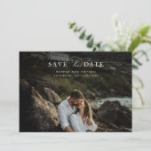 Chique moderne kustbruiloftsfoto save the date (Staand voorkant)