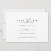 Chique moderne kustbruiloftsfoto save the date (Achterkant)