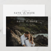 Chique moderne kustbruiloftsfoto save the date (Voorkant / Achterkant)