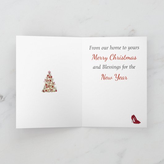 Chique moderne lesbische koppel kerstkaart kaart (Binnen)