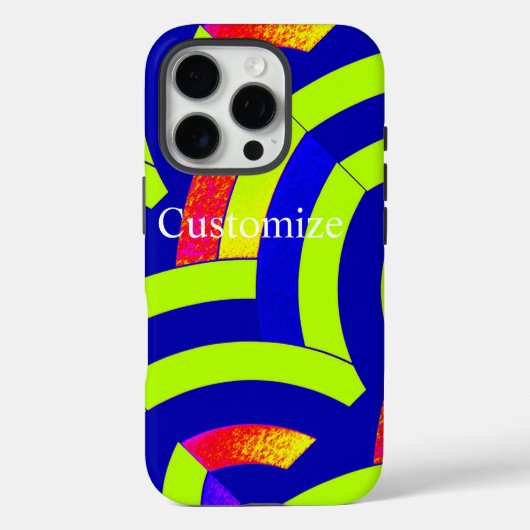 chique moderne limoen/navy chevrons Case-Mate iPhone case (Achterkant)
