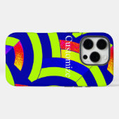 chique moderne limoen/navy chevrons Case-Mate iPhone case (Achterkant (horizontaal))