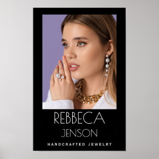 Chique Moderne Luxe Glam Gouden Sieradenontwerper Poster