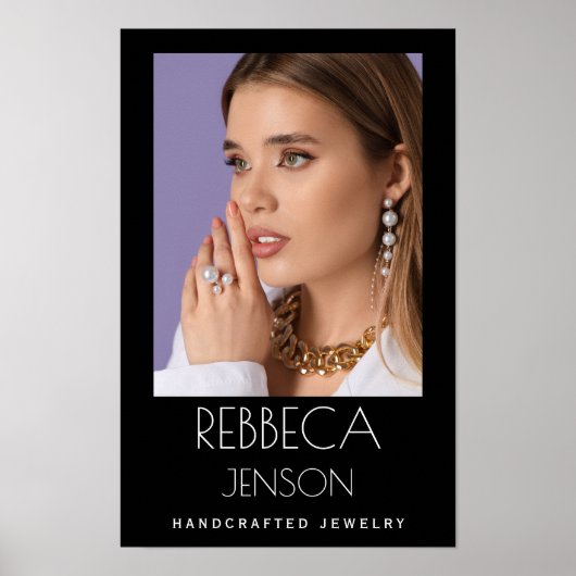 Chique Moderne Luxe Glam Gouden Sieradenontwerper Poster (Voorkant)