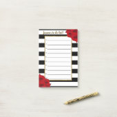 Chique moderne luxe rode rozen te doen lijst post-it® notes (Op bureau)