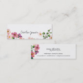 chique moderne make-up artiest waterverf roze bloe mini visitekaartje (Voorkant / Achterkant)