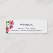chique moderne make-up artiest waterverf roze bloe mini visitekaartje (Achterkant)