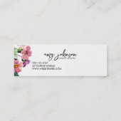 chique moderne make-up artiest waterverf roze bloe mini visitekaartje (Achterkant)