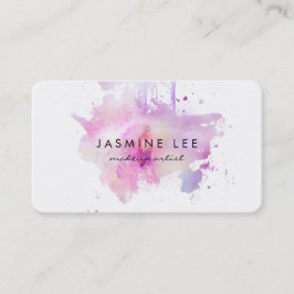 Chique moderne make-up artist waterverf paarse gru visitekaartje