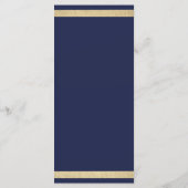 Chique moderne marine blauw goud luxe bruiloft pro programmakaart (Achterkant)