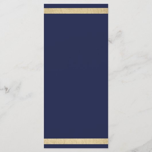 Chique moderne marine blauw goud luxe bruiloft pro programmakaart (Achterkant)