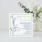 Chique moderne marine en groene wervelingen kaart (Staand voorkant)