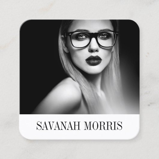 Chique moderne minimale eenvoudige professionele f vierkante visitekaartje (Voorkant)