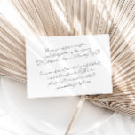 Chique moderne minimalistische bruiloft details informatiekaartje<br><div class="desc">Dit is een moderne minimalistische trouwdetailkaart met een ultra minimaal, strak design. Alle tekst en alle lettertype- en achtergrondkleuren bewerken. // Voor overeenkomende items, bezoek dan het "BRITT" collectie in de Sincerely By Nicole Zazzle winkel. * Als u van dit ontwerp houdt maar het niet beschikbaar voor iets ziet u...</div>