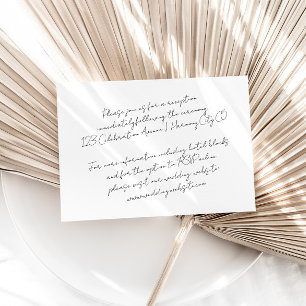 Chique moderne minimalistische bruiloft details informatiekaartje