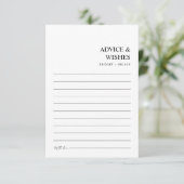 Chique Moderne Minimalistische Bruiloft Goed Wense Advieskaart (Staand voorkant)