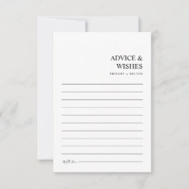 Chique Moderne Minimalistische Bruiloft Goed Wense Advieskaart
