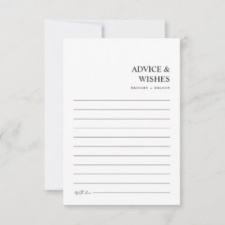 Chique Moderne Minimalistische Bruiloft Goed Wense Advieskaart