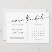 Chique moderne minimalistische bruiloft Save the D Save The Date (Voorkant)