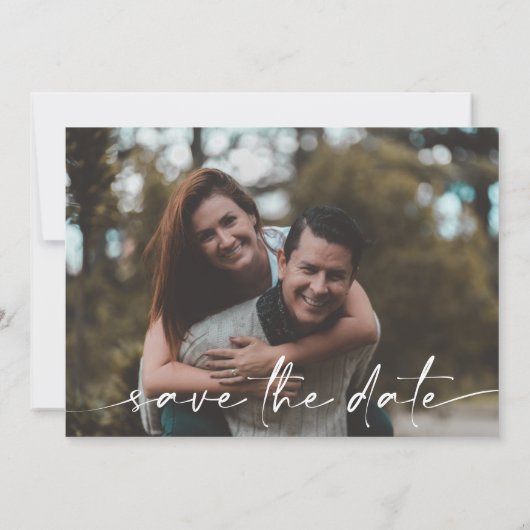 Chique moderne minimalistische bruiloft Save the D Save The Date (Achterkant)