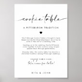 Chique moderne minimalistische Cookie Table-huweli Poster (Voorkant)