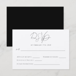 Chique Moderne Minimalistische Eenvoudige Elegante RSVP Kaartje