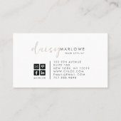 Chique moderne minimalistische haarstyliste visitekaartje (Achterkant)