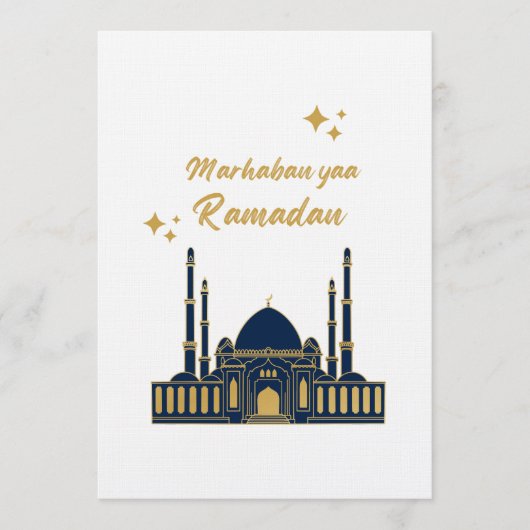 Chique Moderne Minimalistische Ramadan Groet Kaart (Voorkant)