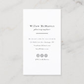 Chique moderne minimalistische typografie fotograf visitekaartje (Achterkant)