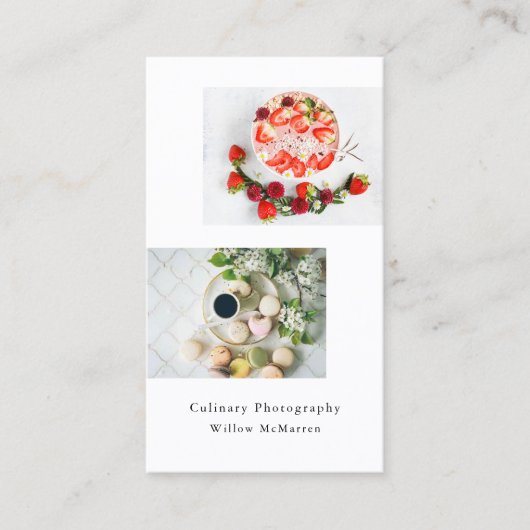 Chique moderne minimalistische typografie fotograf visitekaartje (Voorkant)