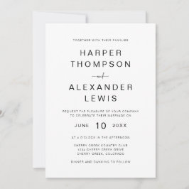 Chique Moderne Minimalistische Typografie Trouwen Kaart