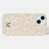 Chique Moderne Neutrale Kleur Luipaard Print Monog Case-Mate iPhone Case (Achterkant (horizontaal))