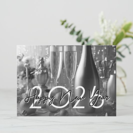 Chique moderne oud-en-nieuwfeest kaart (Staand voorkant)