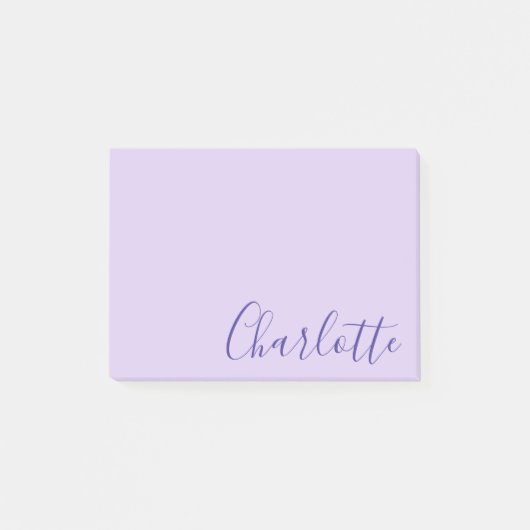 Chique moderne paarse script volledig aanpasbaar post-it® notes (Voorkant)