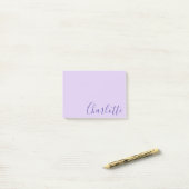 Chique moderne paarse script volledig aanpasbaar post-it® notes (Op bureau)