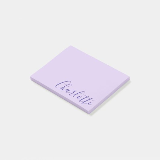Chique moderne paarse script volledig aanpasbaar post-it® notes (Schuin)