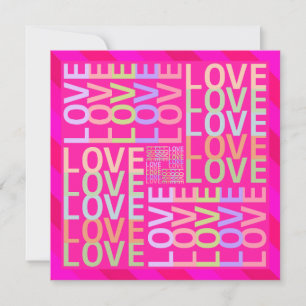 Chique moderne pastel gekleurde "LOVE" typografie  Kaart