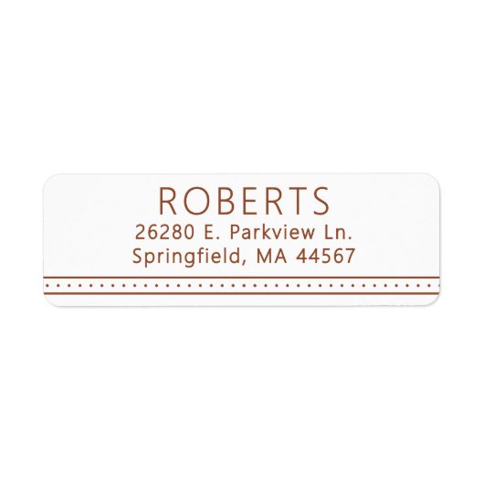 Chique moderne retouradreslabels etiket (Voorkant)