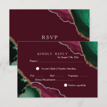 Chique moderne roodgroene & zwarte agaat huwelijks