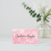 Chique Moderne Roze Bokeh Visitekaartje (Staand voorkant)