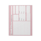 Chique moderne roze dagelijkse planner to-do lijst notitieblok (Linkerzijde)