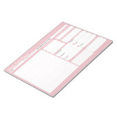 Chique moderne roze dagelijkse planner to-do lijst notitieblok (Schuin)