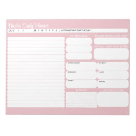 Chique moderne roze dagelijkse planner to-do lijst notitieblok