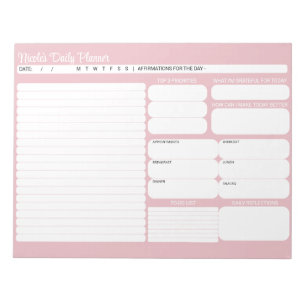 Chique moderne roze dagelijkse planner to-do lijst notitieblok