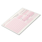 Chique moderne roze dagelijkse planner to-do lijst notitieblok (Schuin)