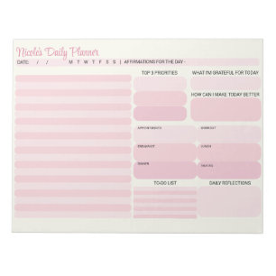 Chique moderne roze dagelijkse planner to-do lijst notitieblok