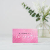 Chique Moderne Roze Glitters Visitekaartje (Staand voorkant)
