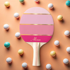 chique moderne roze goud Naam Ping Pong Paddle Tafeltennisbatje